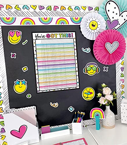 Carson Dellosa Kind Vibes Incentive Chart—Motivational Progress Tracker, Colorful Grid for Tracking Student Behavior, Responsibility Chart for Kids (17" x 22")