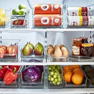 Spectrum Diversified Hexa in-Fridge Large Refrigerator Bin for Storage and Organization of Fruit Vegetables Produce and More, 15 x 3.75 x 4.25, Clear/Dark Gray