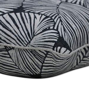 Pillow Perfect Outdoor/Indoor Talia Noir Lumbar Pillows, 11.5" x 18.5", Black 2 Count