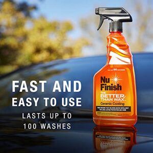 Nu Finish Better Than Wax Ceramic Coating + Microfiber Towel, Ceramic Car Coating with Microfiber Cleaning Cloth, 24 Fl Oz