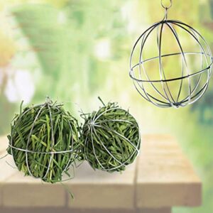 ULTECHNOVO Pet Feed Dispenser Ball Rabbit Grass Ball Animal Hanging Ball Toy Feed Dispenser Sphere Treat Toy Ball-Shaped Straw Frame for Hamster Rat Rabbit Guinea Pig 2pcs