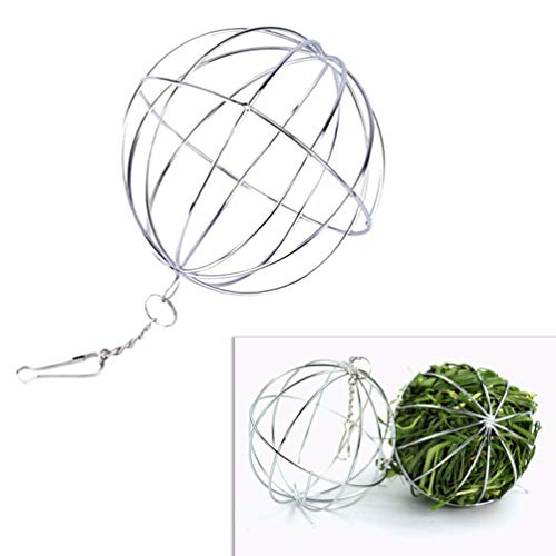 ULTECHNOVO Pet Feed Dispenser Ball Rabbit Grass Ball Animal Hanging Ball Toy Feed Dispenser Sphere Treat Toy Ball-Shaped Straw Frame for Hamster Rat Rabbit Guinea Pig 2pcs