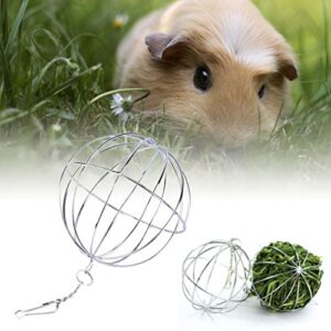 ULTECHNOVO Pet Feed Dispenser Ball Rabbit Grass Ball Animal Hanging Ball Toy Feed Dispenser Sphere Treat Toy Ball-Shaped Straw Frame for Hamster Rat Rabbit Guinea Pig 2pcs