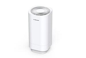 cleantech uvc air purifier with h11 true hepa filter for home, office, pets - eliminates germs, allergies, smoke, dust, pollen, odor eliminator medical grade 2 stage air purification, quiet (white)