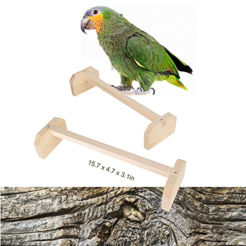 SALUTUYA Chicken Perch, Wooden Large Bird Support Frame Bird Cage Play Stand Toy Set Birdcage Wood Stands Hanging Chew Toys Ladder Swing