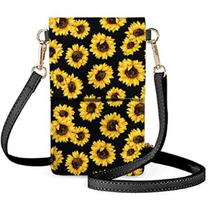 ZFRXIGN Sunflower Touch Screen Phone Purses with Shoulder Strap Womens Crossbody Bag Small Messenger Clutch Tote Handbag for Going Out Gifts