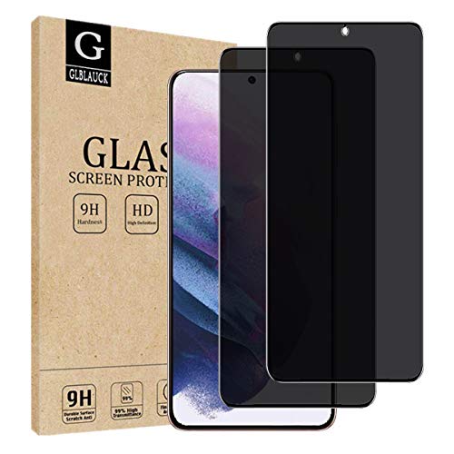 [2-Packs] GLBLAUCK Privacy Screen Protector for Galaxy S21 Plus 5G, Anti-Spy 9H Hardness Tempered Glass Screen Protectors for Samsung Galaxy S21 Plus 5G (6.7 inch 2021) [Don’t Support Fingerprint Unlock]