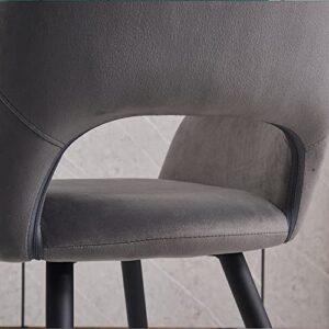 KEIVVAKN Velvet Dining Chairs Set of 4 Grey Dining Chairs Modern Comfortable Dining Room Chairs Set of 4