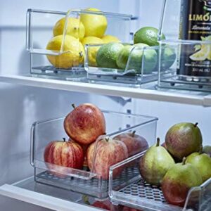 Spectrum Diversified Hexa in-Fridge Small Refrigerator Bin for Storage and Organization of Fruit Vegetables Produce and More, 8.5 x 4 x 2.25, Clear Frost