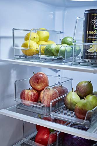 Spectrum Diversified Hexa in-Fridge Small Refrigerator Bin for Storage and Organization of Fruit Vegetables Produce and More, 8.5 x 4 x 2.25, Clear Frost