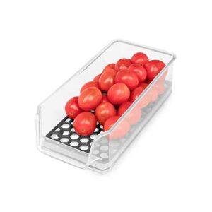 Spectrum Diversified Hexa in-Fridge Small Refrigerator Bin for Storage and Organization of Fruit Vegetables Produce and More, 8.5 x 4 x 2.25, Clear Frost