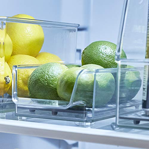Spectrum Diversified Hexa in-Fridge Small Refrigerator Bin for Storage and Organization of Fruit Vegetables Produce and More, 8.5 x 4 x 2.25, Clear Frost