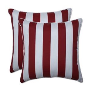 pillow perfect outdoor/indoor patriotic midland americana throw pillows, 2 count (pack of 1), red