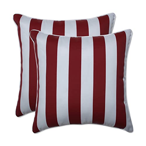 Pillow Perfect Outdoor/Indoor Patriotic Midland Americana Throw Pillows, 2 Count (Pack of 1), Red