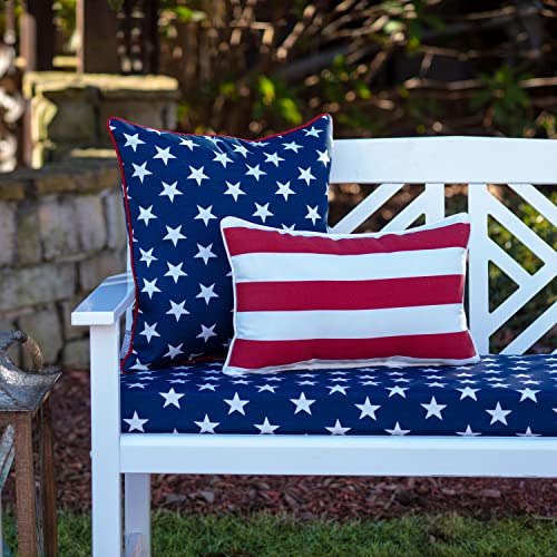 Pillow Perfect Outdoor/Indoor Patriotic Midland Americana Throw Pillows, 2 Count (Pack of 1), Red