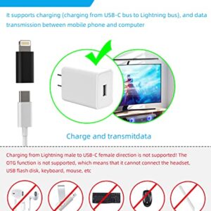3Pack,USB-C Female to Lightning Male Adapter,Lightning to USB C Adapter,Type C Cable Charger Adaptor for Apple iPhone 12 11 Mini PRO MAX XS XR X SE2 7 8Plus Ipad AIR Airpods USBC Charging Converter