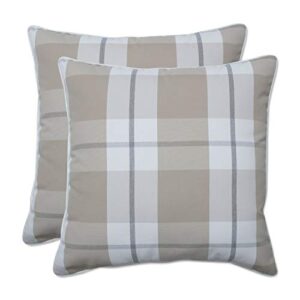 pillow perfect outdoor/indoor branson birch throw pillows, 16.5" x 16.5", tan 2 count
