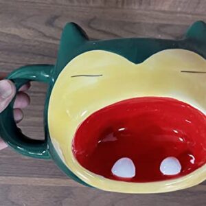 Platopotato Coffee Cup 1000ml Large Capacity Mug 3D Snorlax Mug Cartoon Ceramic Water Cup Milk Coffee Tea Mark Cup Mug Boys Girl Gift Cups totor