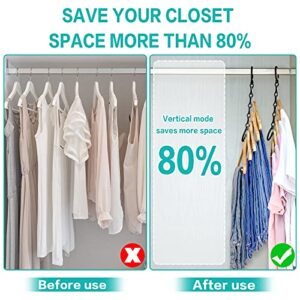 HWAJAN Closet Organizers and Storage Magic Hangers 20PC Sturdy Plastic Space Saving Clothes Hangers Multifunctional Hangers for Pants,Shirts,Black