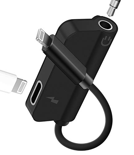 Headphone Adapter Lightning to 3.5mm AUX Audio Jack and Charger Extender Dongle Earphone Headset Splitter Compatible with iPhone 11 12 Mini pro max xs xr x se2 8 7Plus for Ipad Air Cable Converter