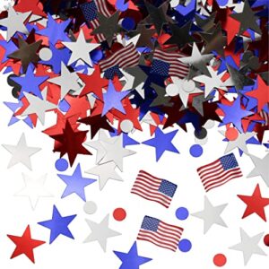 iconikal bulk party foil confetti, patriotic stars usa american flags, 3,000 count