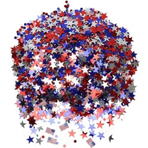 Iconikal Bulk Party Foil Confetti, Patriotic Stars USA American Flags, 3,000 Count