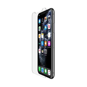 belkin screen protector for apple iphone 11 pro max or iphone xs max with antimicrobial-treated and included easy align tray for simple, bubble free installation, screenforce temperedglass