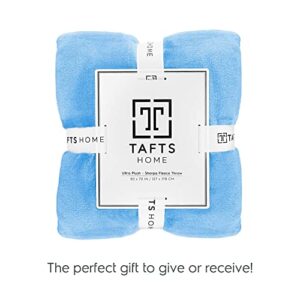 Tafts Throw Blankets - Ultra Plush/Sherpa Fleece Blankets - Soft, Ultra Comfy and Fuzzy - Plush Blankets and Throws for Couch, Bed & Living Room - All Seasons - Blankets Queen Size - Sky Blue