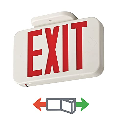 Lithonia Lighting EXRG EL M6 Contractor Select Lighting Basics Thermoplastic LED Exit Light, Switchable Red/Green, Ni-MH Backup Battery, White