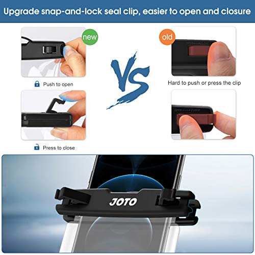 JOTO Waterproof Phone Case Holder Pouch, Underwater Transparent Cellphone Dry Bag for iPhone 14 13 12 11 Pro Max XS XR X 8 7 6S, Galaxy S21 S20 S10 Note10, Pixel Up to 7.0"-2 Pack,Black