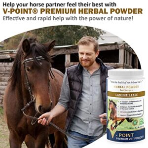 V-POINT - Laminitis Ease - Supports and Prevents Acute Laminitis Attacks, 100% Natural Herbal Powder for Horses (1.0 lb)