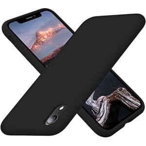 cordking iphone xr case, silicone ultra slim shockproof phone case with [soft anti-scratch microfiber lining], 6.1 inch, black