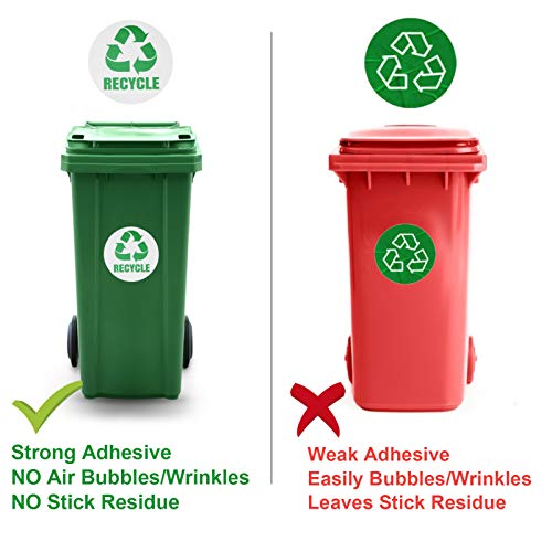 Jeanoko 18/Set Recycle Decal Recycle Sticker Trash Label Sticker Waterproof Trash Classification Sticker for Cans Garbage Containers Bin