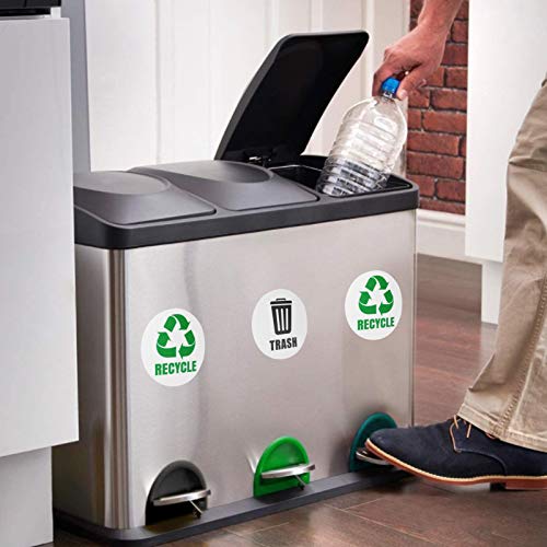 Jeanoko 18/Set Recycle Decal Recycle Sticker Trash Label Sticker Waterproof Trash Classification Sticker for Cans Garbage Containers Bin