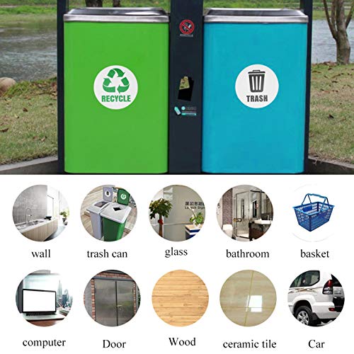 Jeanoko 18/Set Recycle Decal Recycle Sticker Trash Label Sticker Waterproof Trash Classification Sticker for Cans Garbage Containers Bin