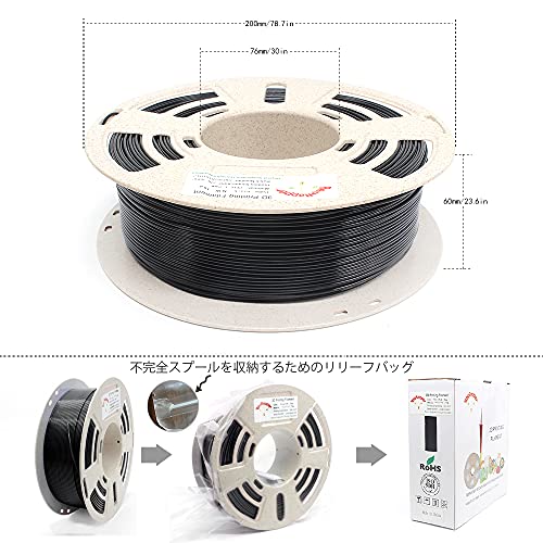 Reprapper Tangle Free Black PVB Filament for 3D Printer & 3D Pen - Print Like PLA Filament 1.75mm Easy Smoothable Post Polishing with IPA Alcohol Smooth Finish Work Black 1 kg (2.2 lbs).