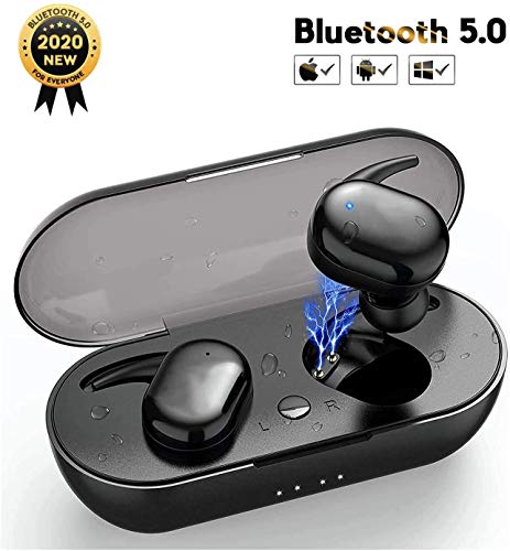 Wireless Earbuds, GAOMU Bluetooth Headphones in Ear w/Punchy Bass Sound, Precise Control Wireless Earphones, IPX6 Waterproof Bluetooth Earbuds, 20 Hrs Sport Earbuds w/Twin&Mono Mode/Mics, Black