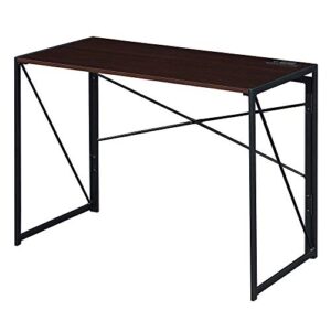 convenience concepts xtra folding desk with charging station, espresso/black