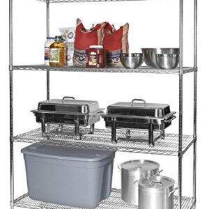 Wire Shelving Storage Unit | Heavy Duty Chrome Metal Wire Rack Kit | Select Shelf Size and Number of Shelves | NSF Utility Commercial Grade Metal Storage Shelves