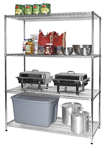 Wire Shelving Storage Unit | Heavy Duty Chrome Metal Wire Rack Kit | Select Shelf Size and Number of Shelves | NSF Utility Commercial Grade Metal Storage Shelves