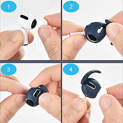 4 Pairs Ear Hooks Ear Covers Compatible with Apple AirPods 3 and AirPods Pro, Anti-Drop Ear Covers AirPods Accessories for Running, Cycling and Other Indoor-Outdoor Activities (White)