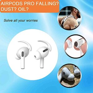 4 Pairs Ear Hooks Ear Covers Compatible with Apple AirPods 3 and AirPods Pro, Anti-Drop Ear Covers AirPods Accessories for Running, Cycling and Other Indoor-Outdoor Activities (White)