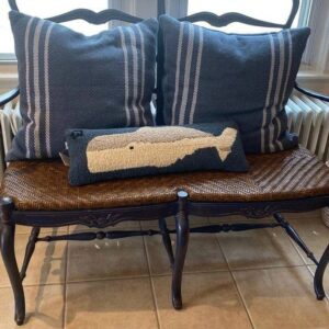 Chandler 4 Corners Artist-Designed Classic Whale Hand-Hooked Wool Decorative Throw Pillow (8” x 24”)