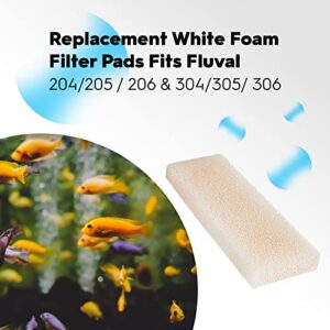 AquaShine Replacement White Foam Filter Pads Fits Fluval 204/205 / 206 & 304/305 / 306 (12 Pack)