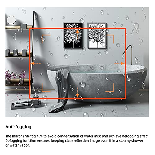 LED Bathroom Mirror Wall-Mounted Vanity Mirror with Anti Fog,Dimmable Waterproof Smart Touch Button Makeup Mirror with Lights Vertical & Horizontal (32x24 Inch)