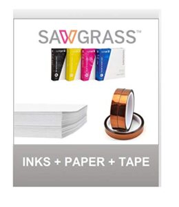 sawgrass sg500 ink sublijet uhd with 110 sheets sublimax paper & 3 rolls tape cyan yellow magenta black
