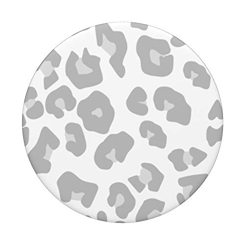 grey and white Leopard Cheetah Animal Skin Print PopSockets Swappable PopGrip