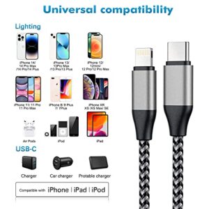 SUPVOL iPhone USB C to Lightning Cable, 2 Pack 10ft MFi 20W iPhone Fast Charger Nylon Braided Extra Long Cord Compatible with iPhone 14/13/12/12 Pro Max/12 Pro/11/11 Pro/X/XS/XR/XS Max/8/8 Plus/SE
