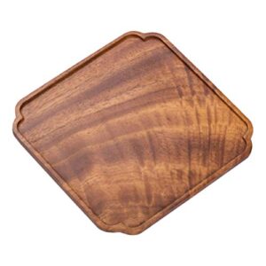 DOITOOL Wooden Serving Plate Decorative Wood Tray Square Wooden Food Serving Tray Food Service Platter Dish Table Decoration