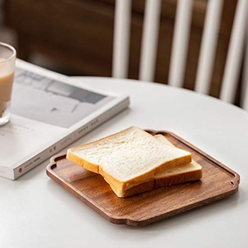 DOITOOL Wooden Serving Plate Decorative Wood Tray Square Wooden Food Serving Tray Food Service Platter Dish Table Decoration